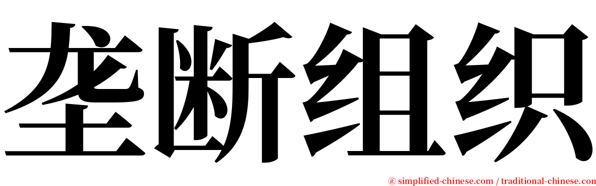 垄断组织 serif font