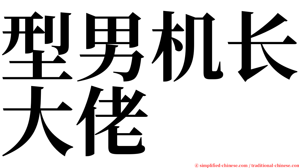 型男机长大佬 serif font