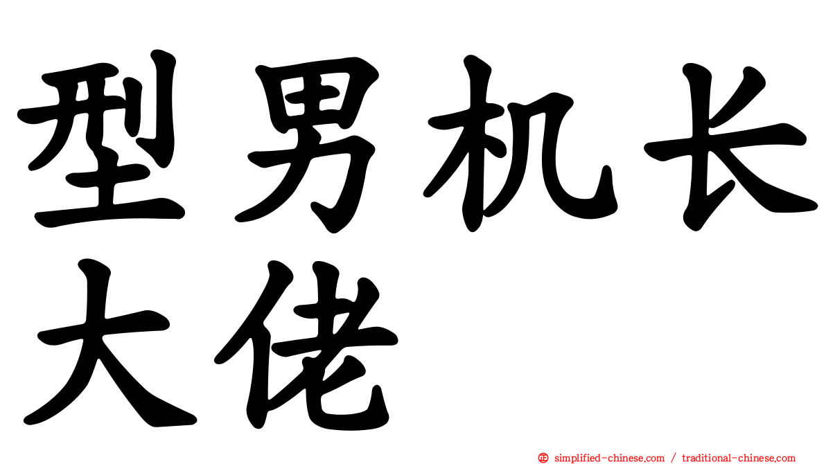 型男机长大佬