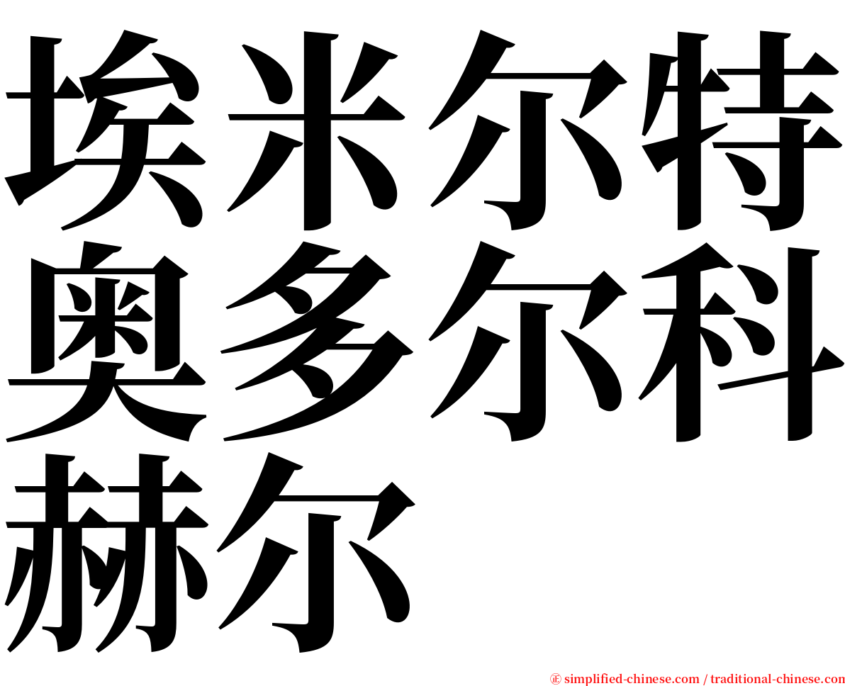 埃米尔特奥多尔科赫尔 serif font