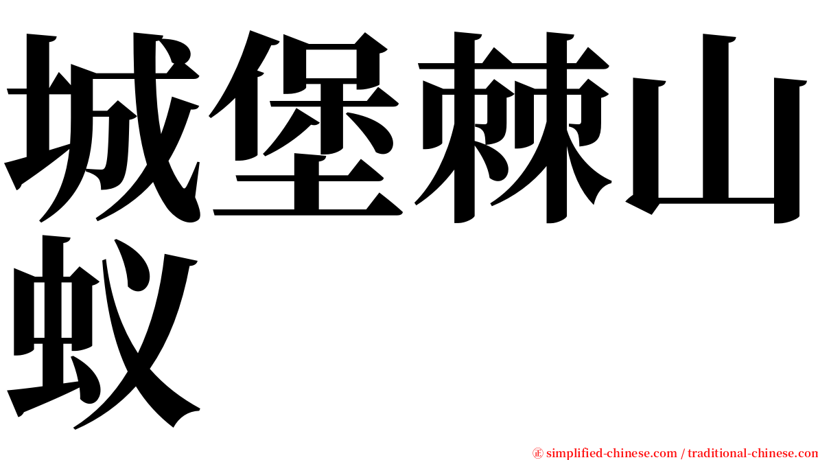 城堡棘山蚁 serif font