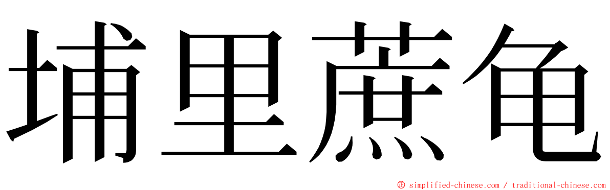 埔里蔗龟 ming font