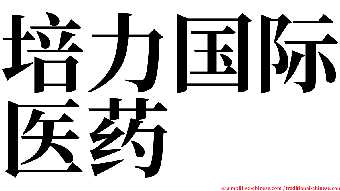 培力国际医药 serif font