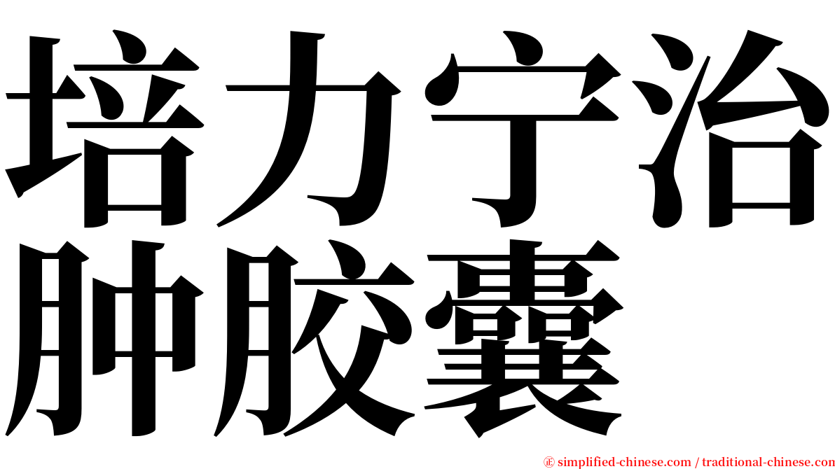 培力宁治肿胶囊 serif font