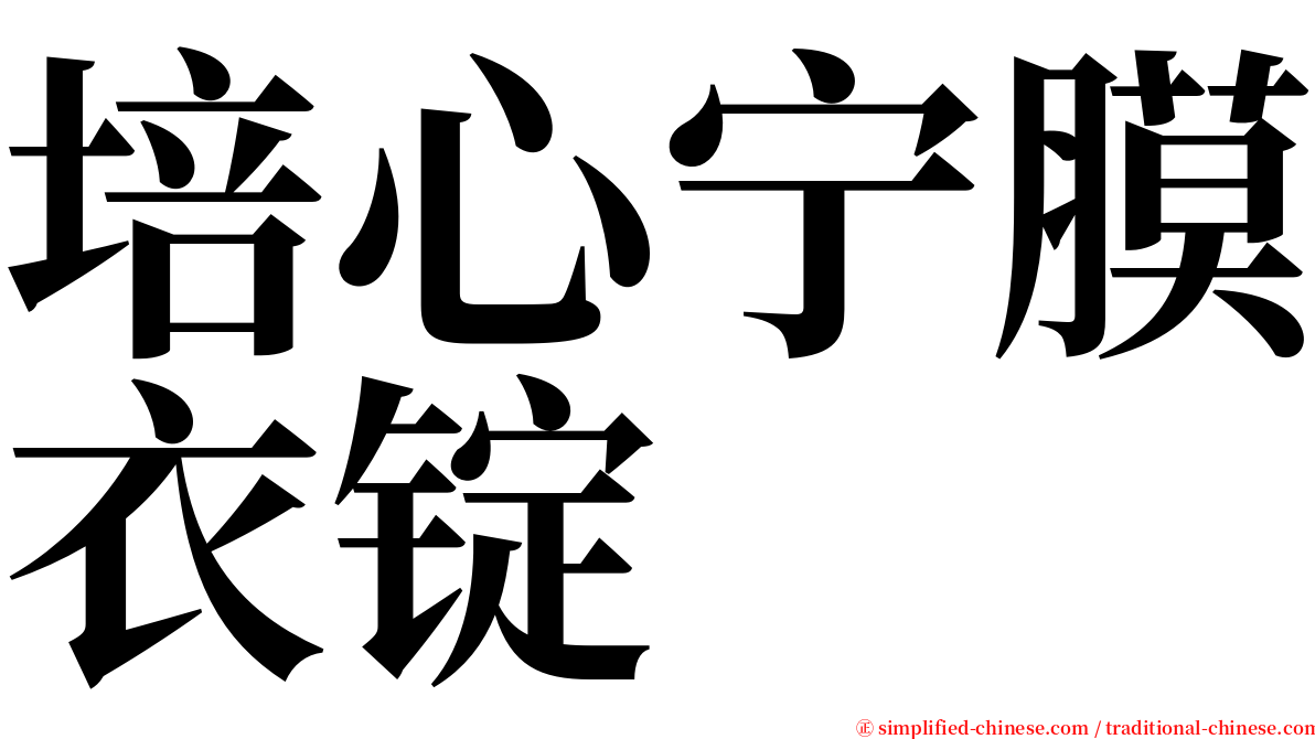 培心宁膜衣锭 serif font