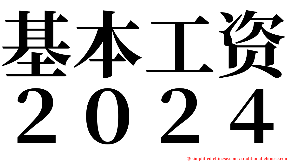 基本工资２０２４ serif font