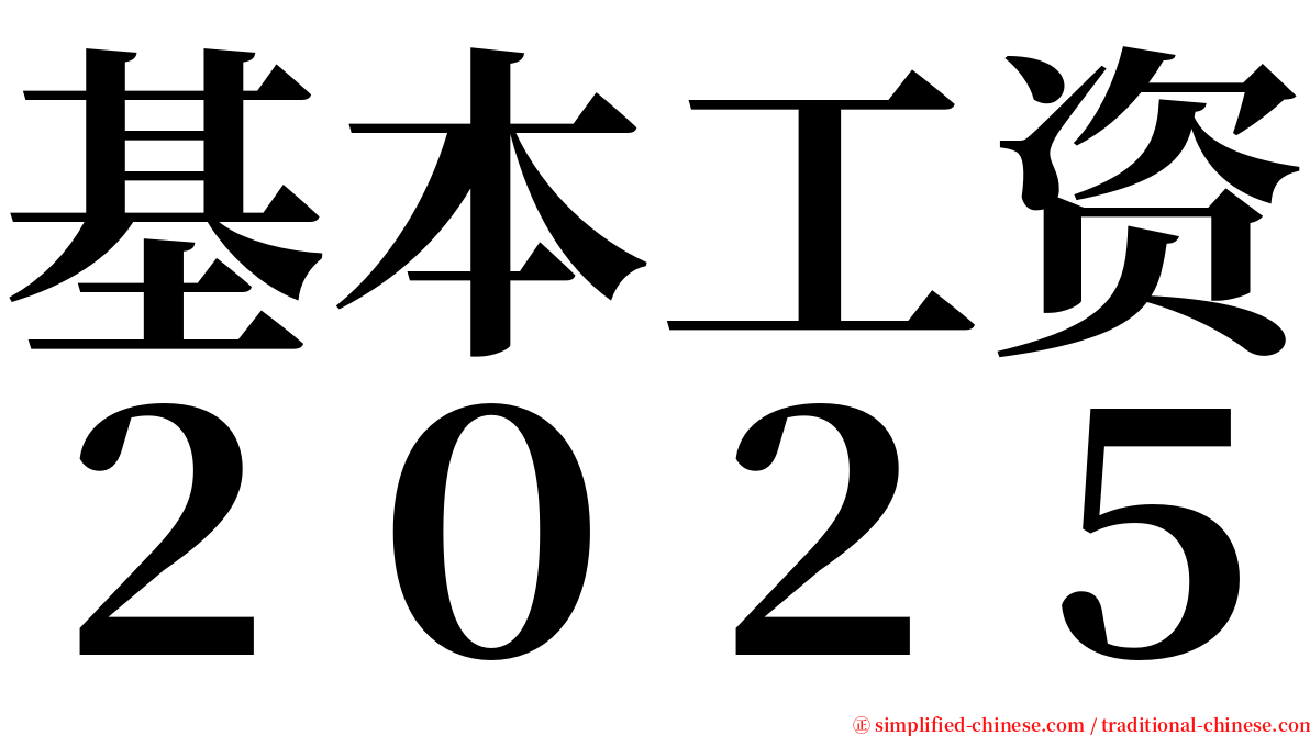 基本工资２０２５ serif font