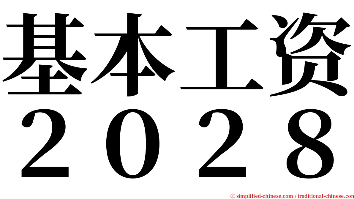 基本工资２０２８ serif font