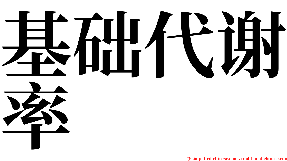 基础代谢率 serif font