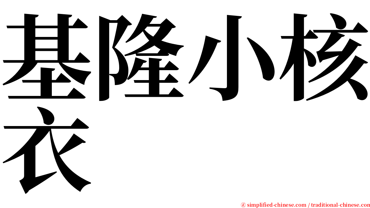 基隆小核衣 serif font