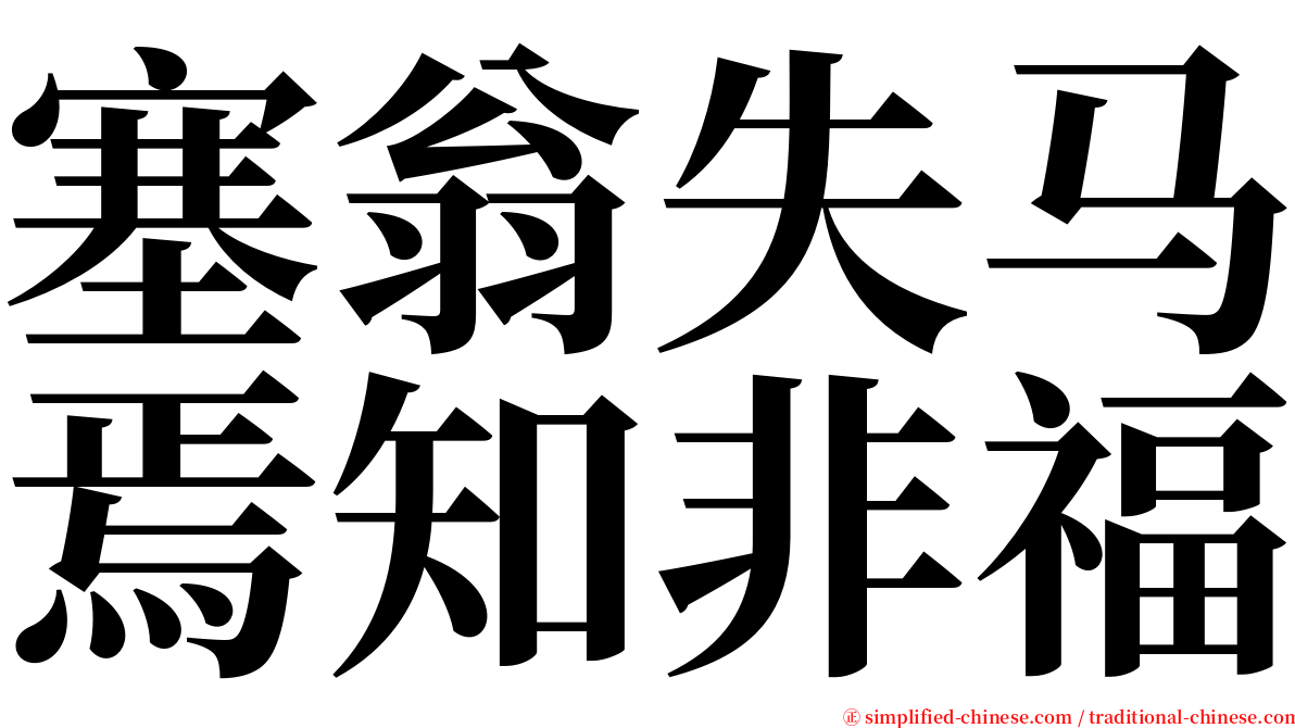 塞翁失马焉知非福 serif font