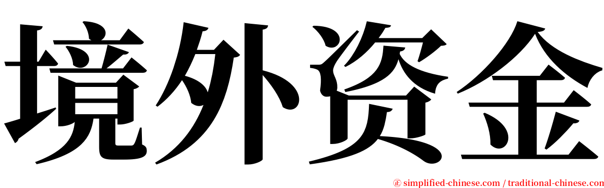 境外资金 serif font