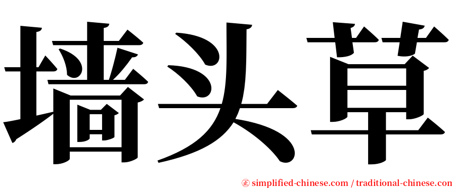 墙头草 serif font
