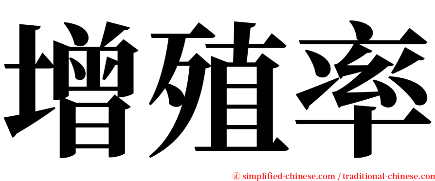 增殖率 serif font