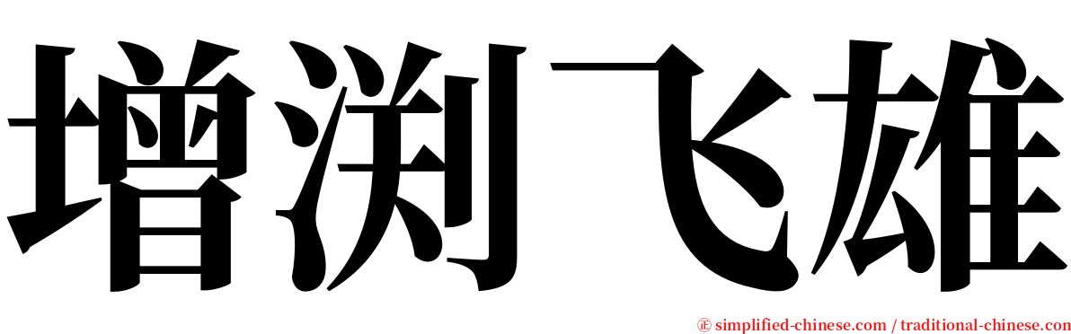 增渕飞雄 serif font