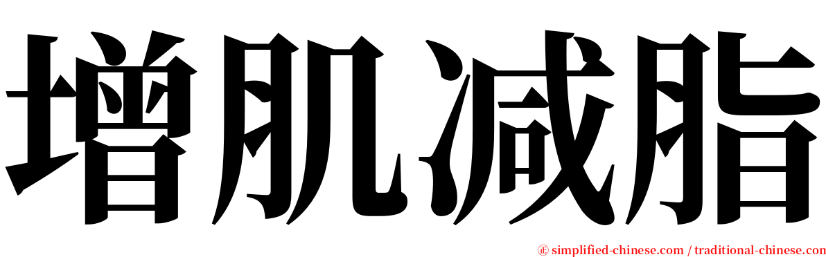 增肌减脂 serif font