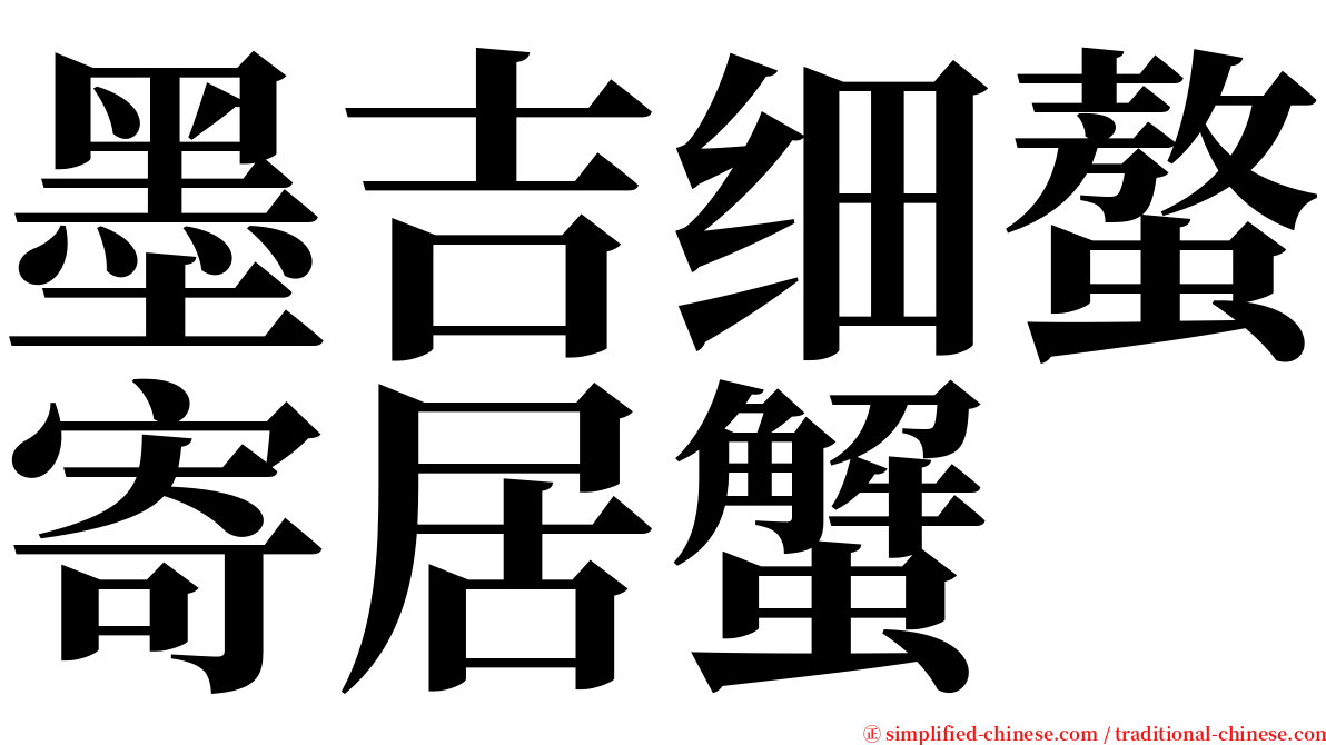 墨吉细螯寄居蟹 serif font