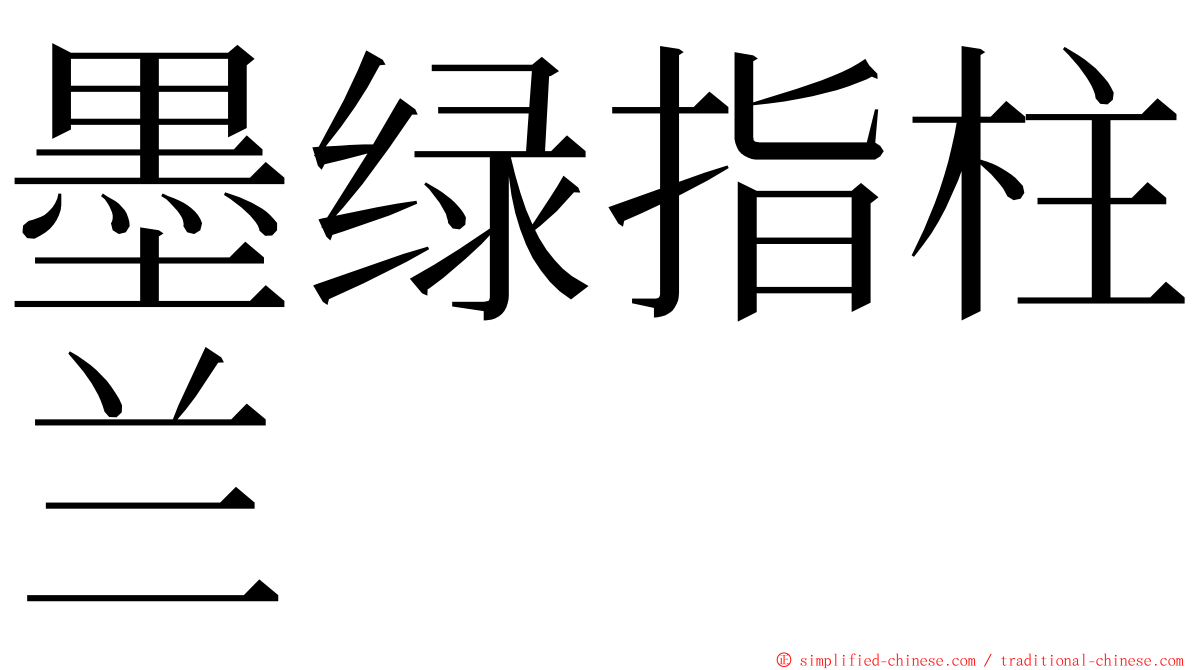 墨绿指柱兰 ming font