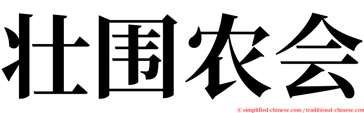 壮围农会 serif font