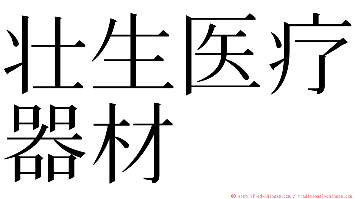 壮生医疗器材 ming font