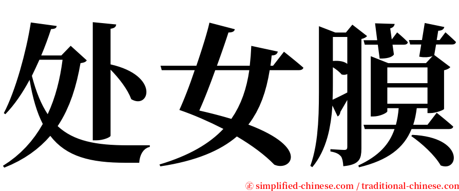 处女膜 serif font