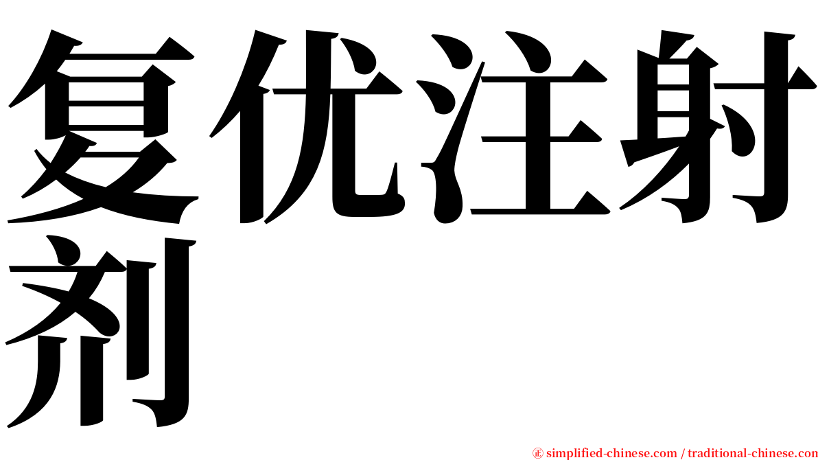 复优注射剂 serif font