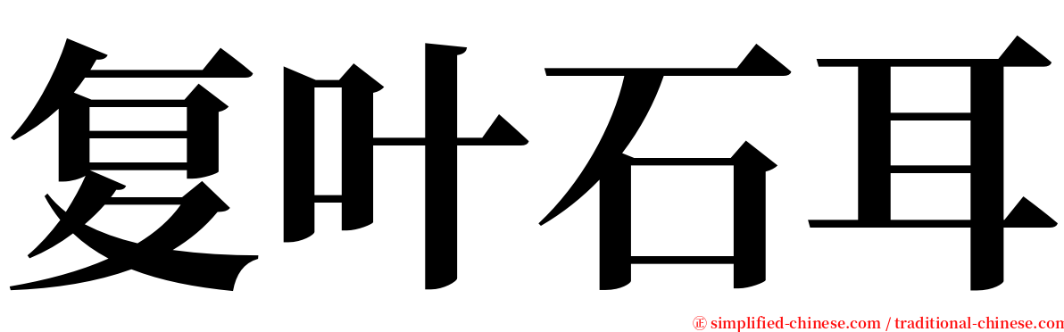 复叶石耳 serif font