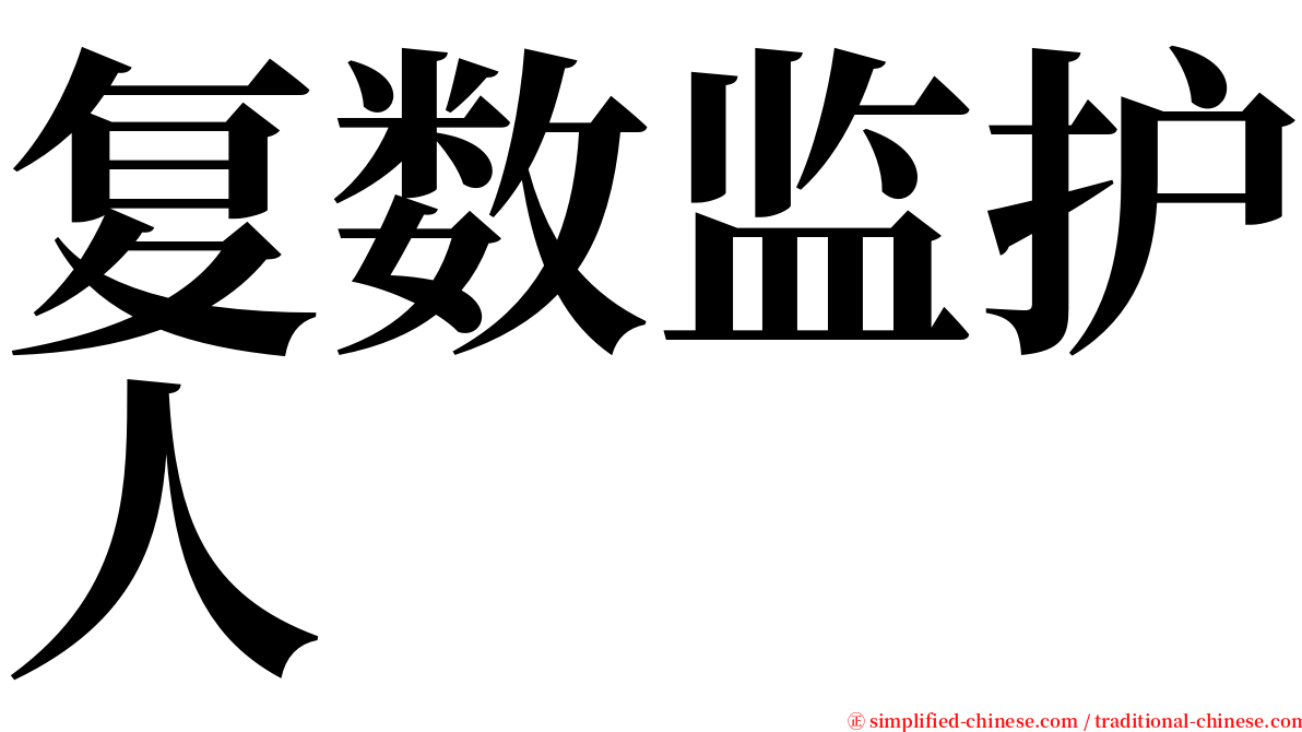 复数监护人 serif font