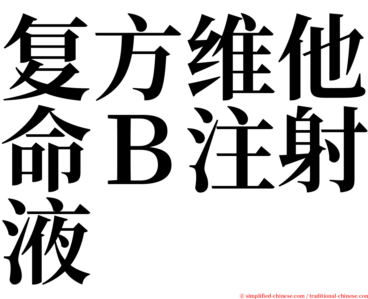 复方维他命Ｂ注射液 serif font