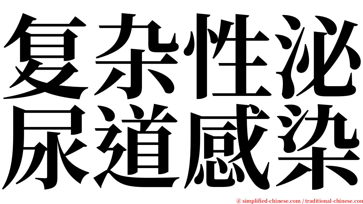 复杂性泌尿道感染 serif font