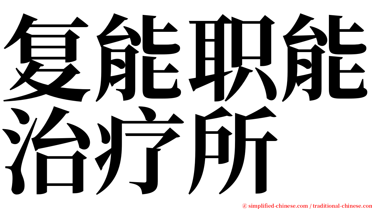 复能职能治疗所 serif font