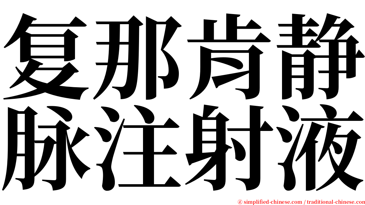 复那肯静脉注射液 serif font