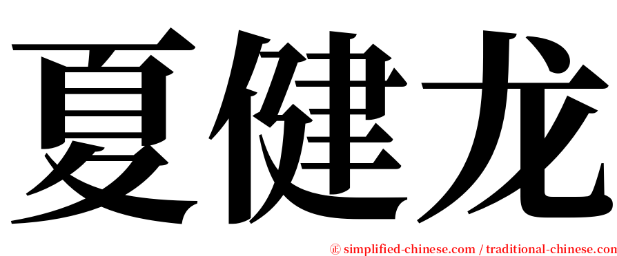 夏健龙 serif font