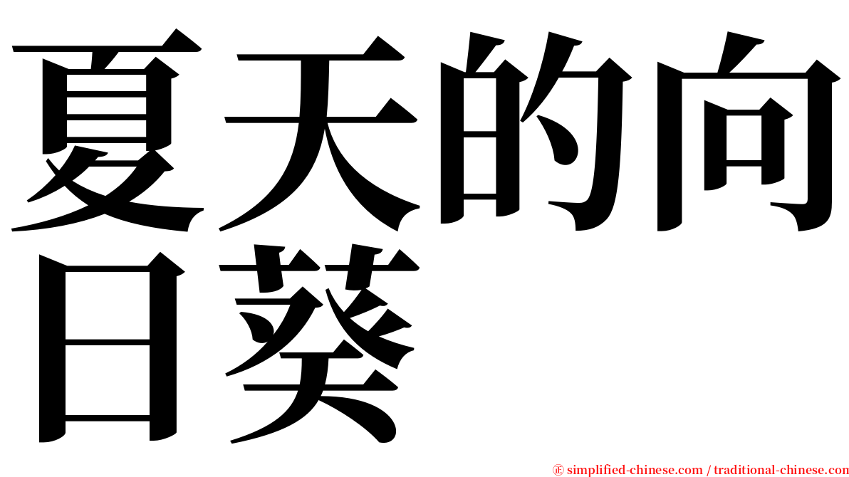 夏天的向日葵 serif font