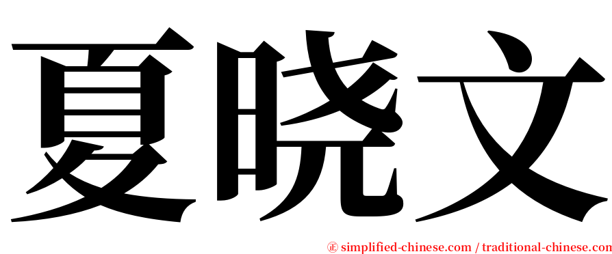夏晓文 serif font