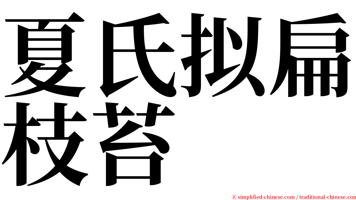 夏氏拟扁枝苔 serif font