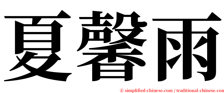 夏馨雨 serif font