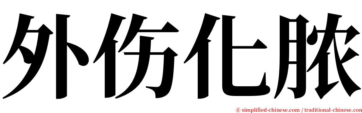 外伤化脓 serif font