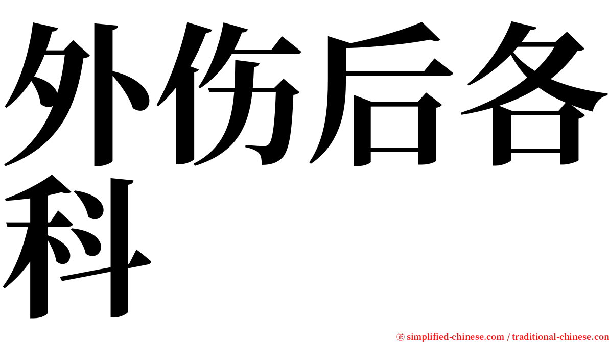 外伤后各科 serif font