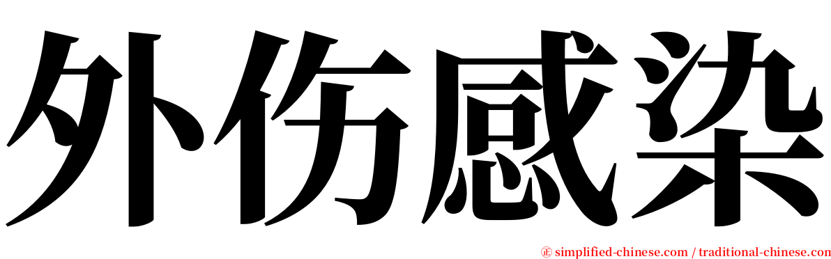 外伤感染 serif font