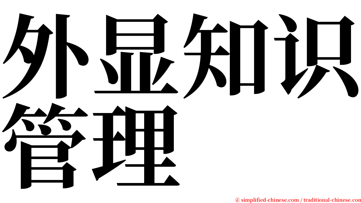 外显知识管理 serif font