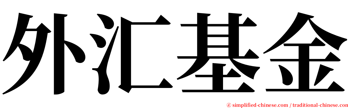 外汇基金 serif font