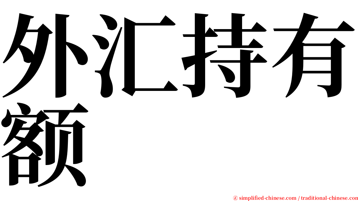 外汇持有额 serif font