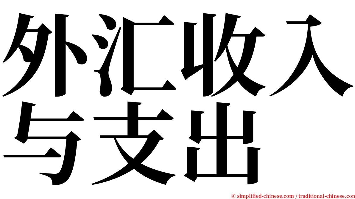 外汇收入与支出 serif font