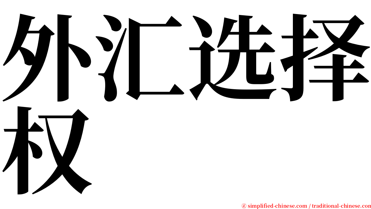 外汇选择权 serif font