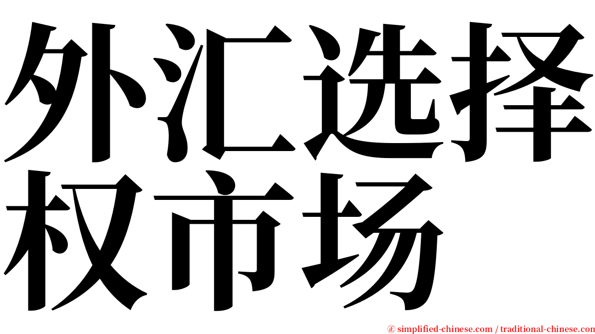 外汇选择权市场 serif font