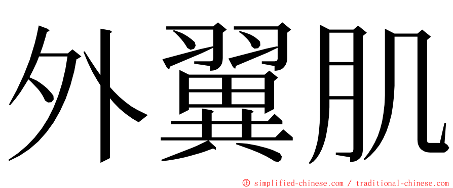 外翼肌 ming font