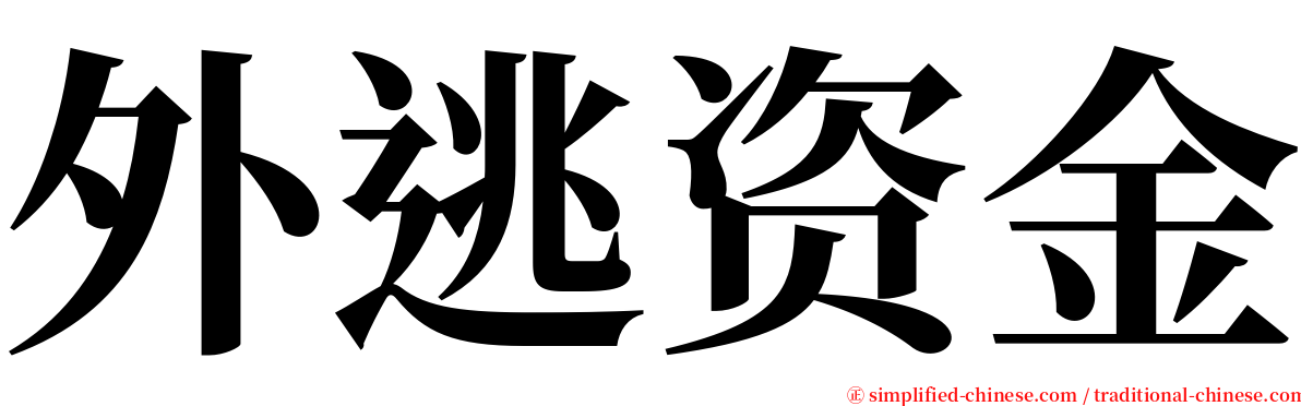 外逃资金 serif font