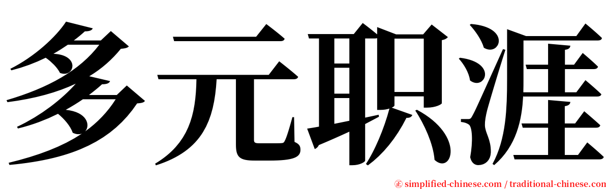 多元职涯 serif font