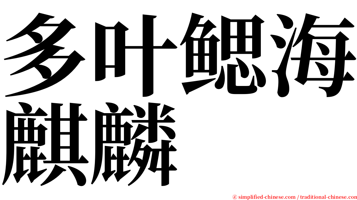 多叶鳃海麒麟 serif font